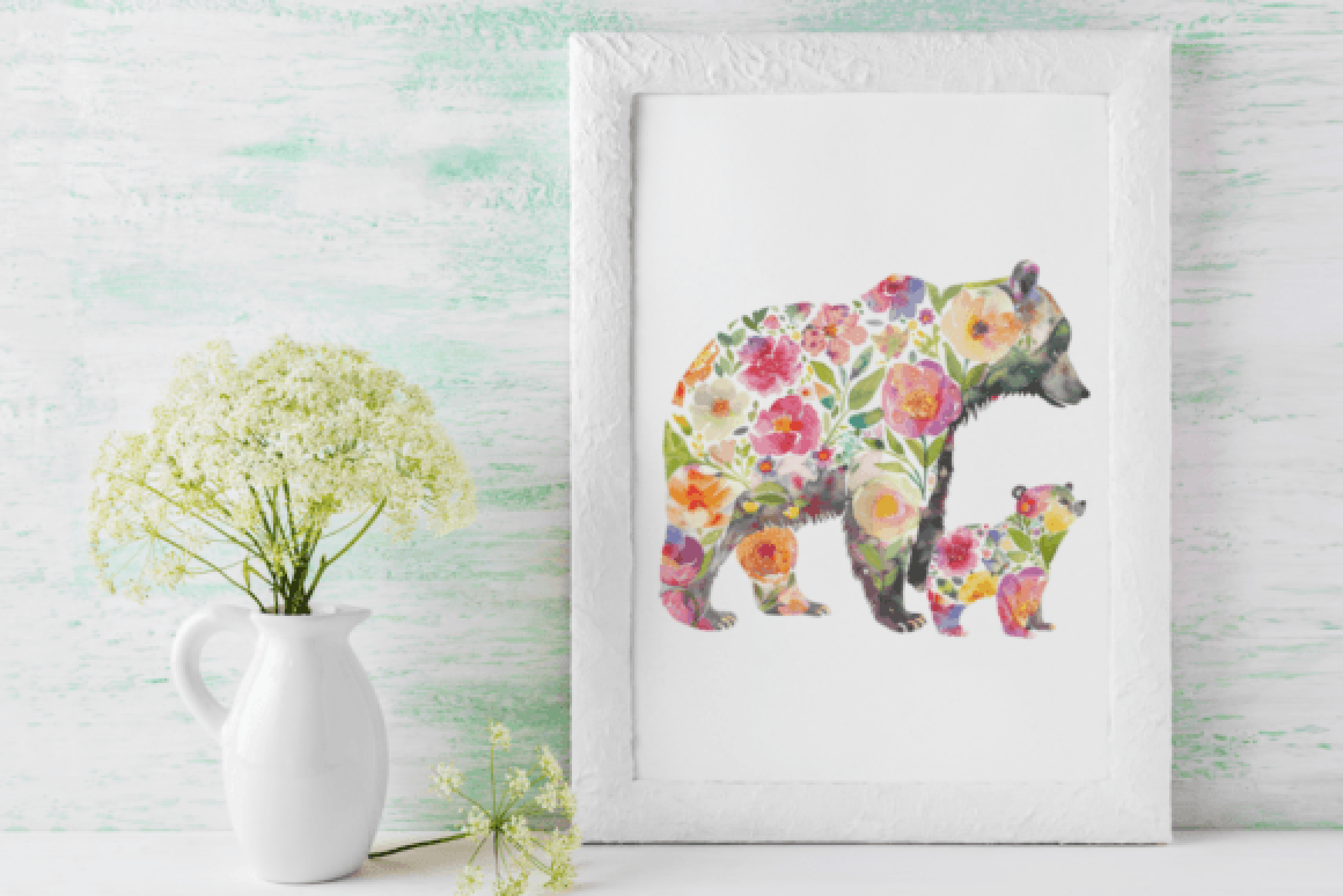 Adorable Mama and Baby Bear Clipart Bundle