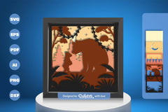 Mama Bear 3D Shadow Box Papercut SVG Bundle - CraftNest - Digital Crafting and Art