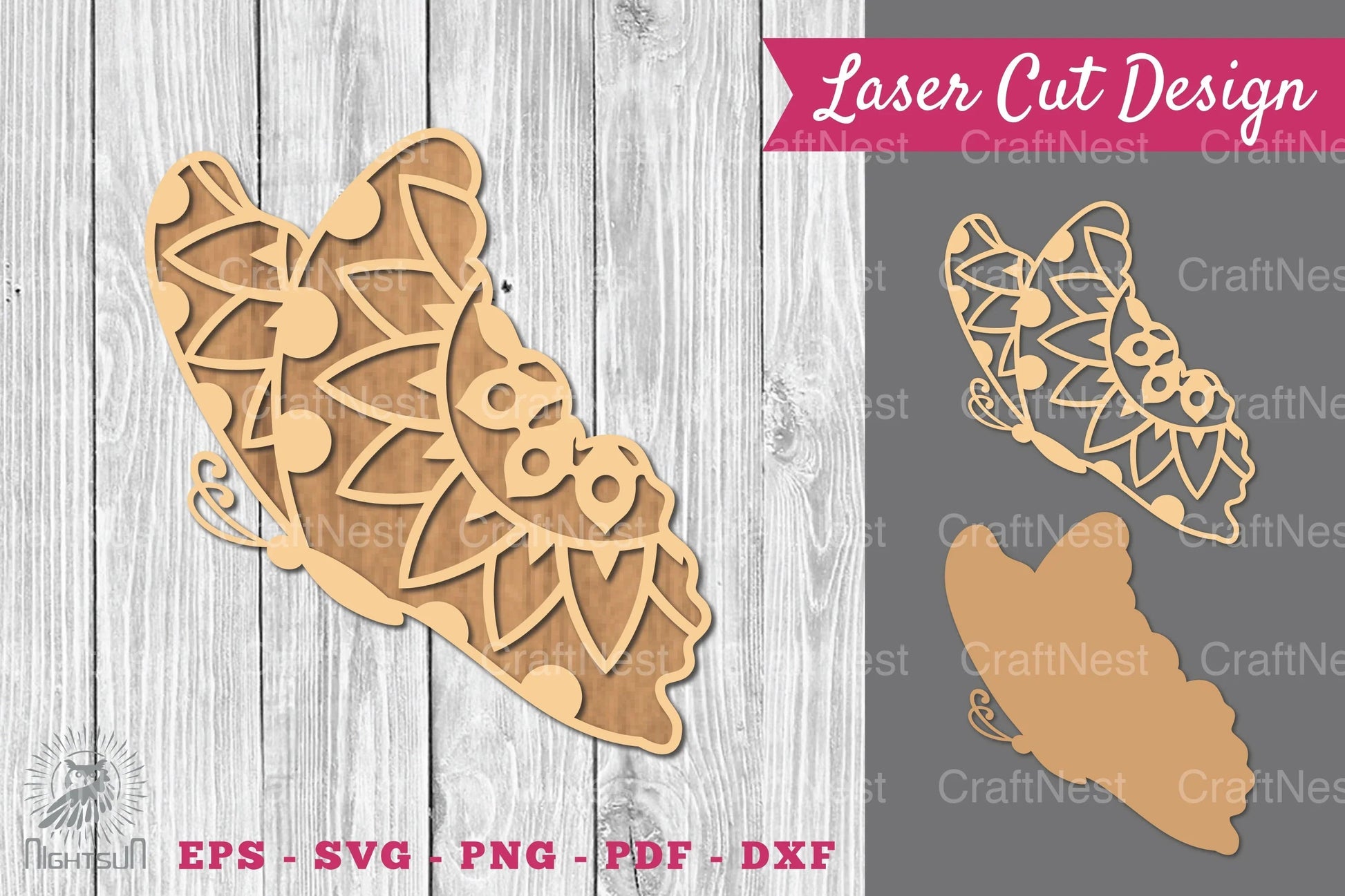 Mandala Butterfly Laser Cut Decoration Clipart Bundle - CraftNest - Digital Crafting and Art