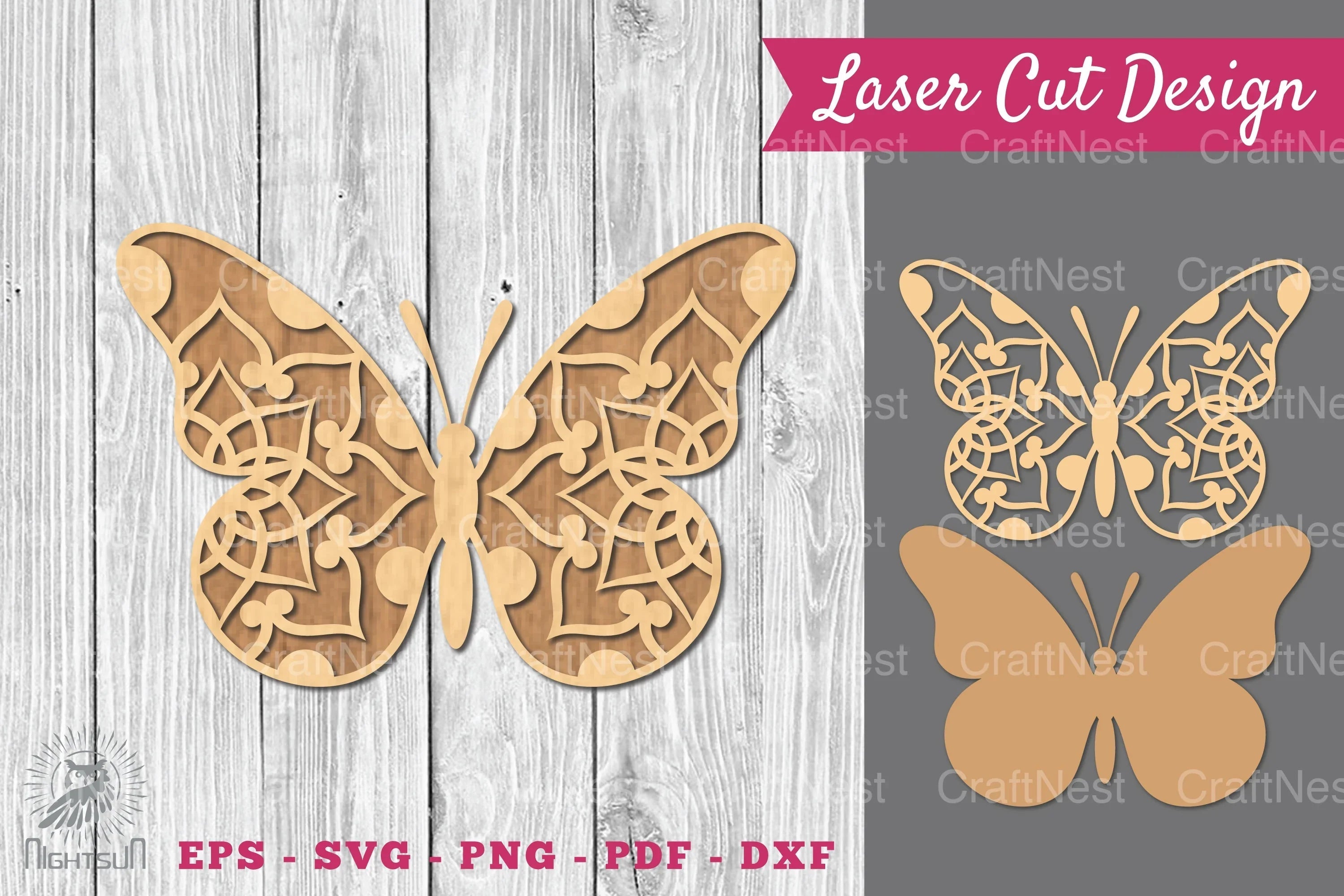 Mandala Butterfly Laser Cut Decoration Clipart Bundle - CraftNest - Digital Crafting and Art