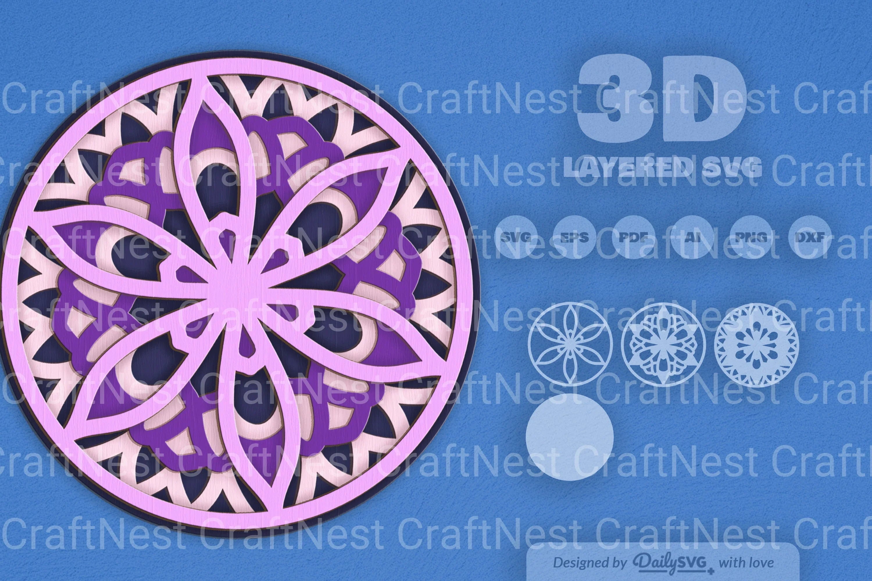 Mandala Decoration Laser Cut SVG Bundle