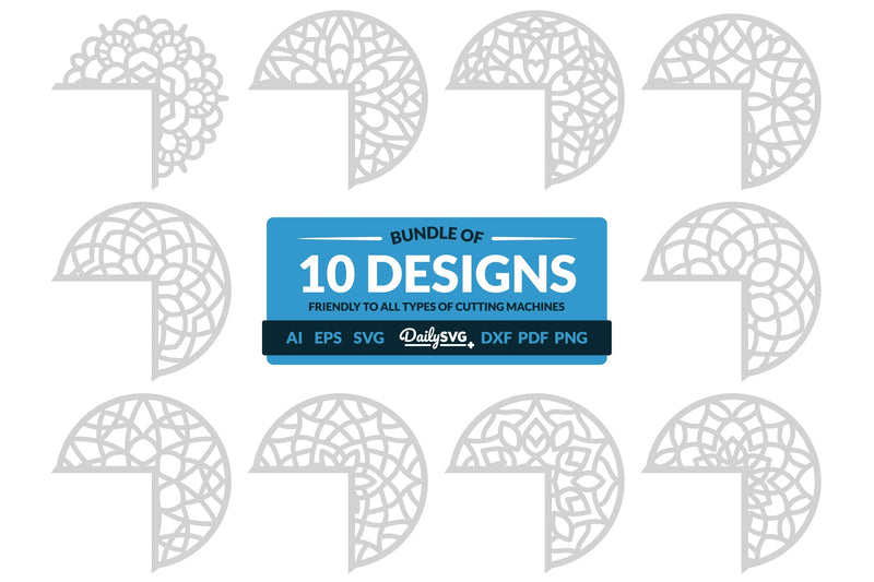 Mandala Door Corner Laser Cut Clipart - Daily SVG Bundles - CraftNest - Digital Crafting and Art