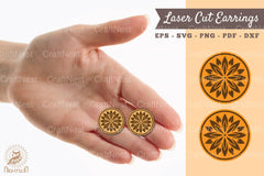 Mandala Earrings Laser Cut Design Bundle - CraftNest - Digital Crafting and Art
