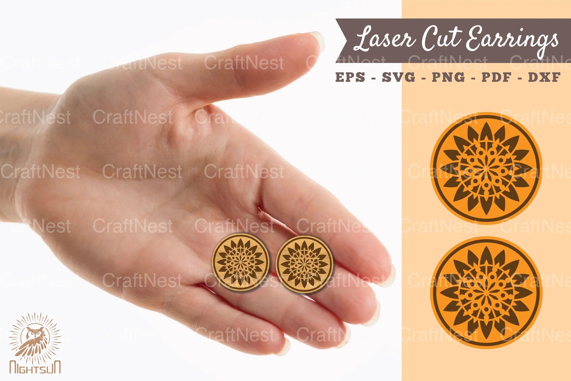 Mandala Earrings Laser Cut SVG Bundle - CraftNest - Digital Crafting and Art