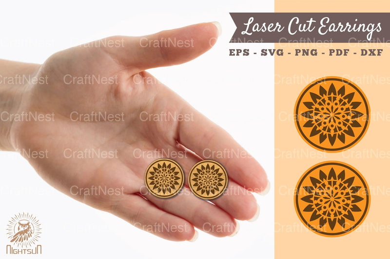 Mandala Earrings Laser Cut SVG Bundle - CraftNest - Digital Crafting and Art