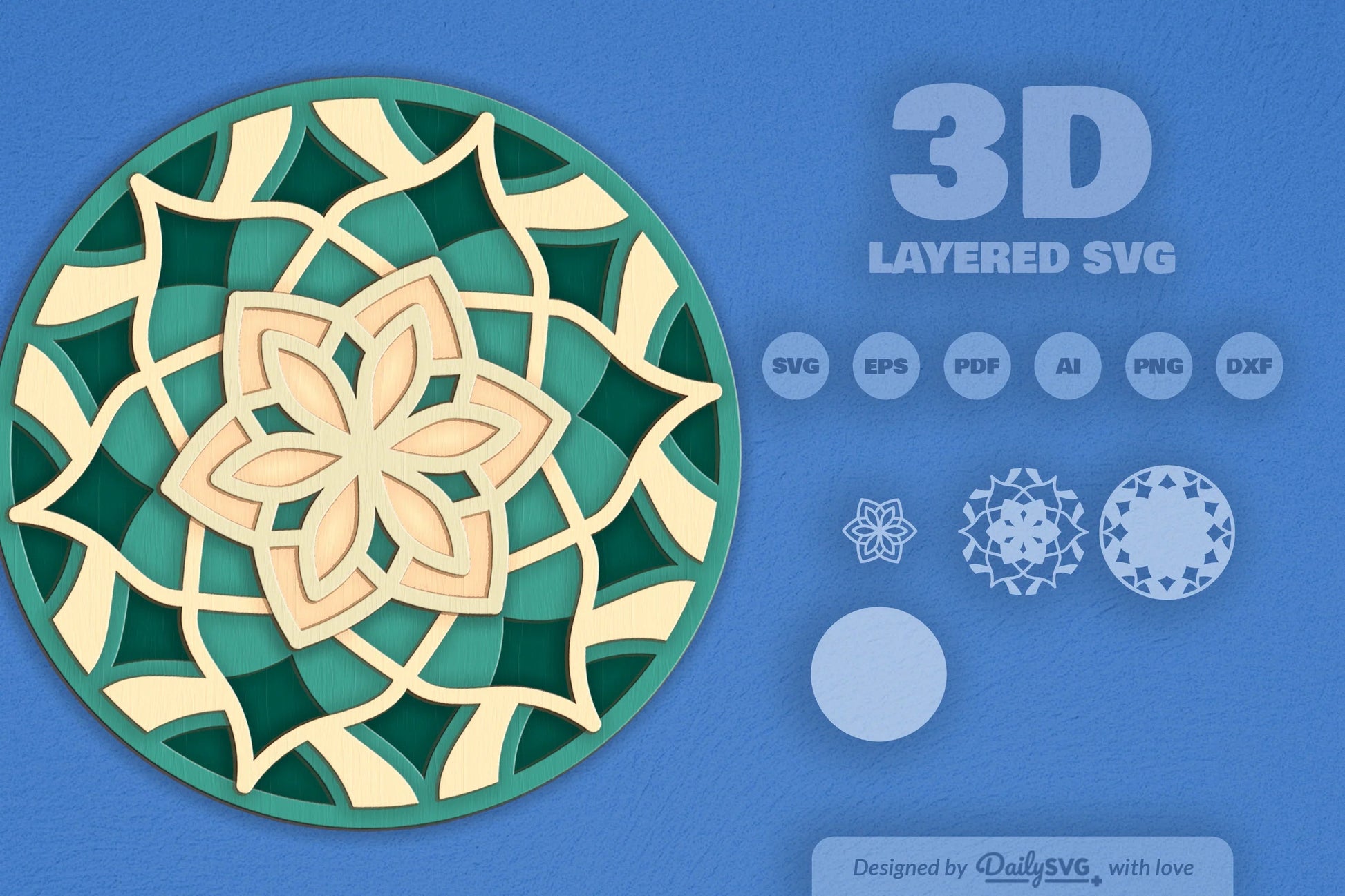Mandala Flower Laser Cut SVG Bundle - CraftNest - Digital Crafting and Art