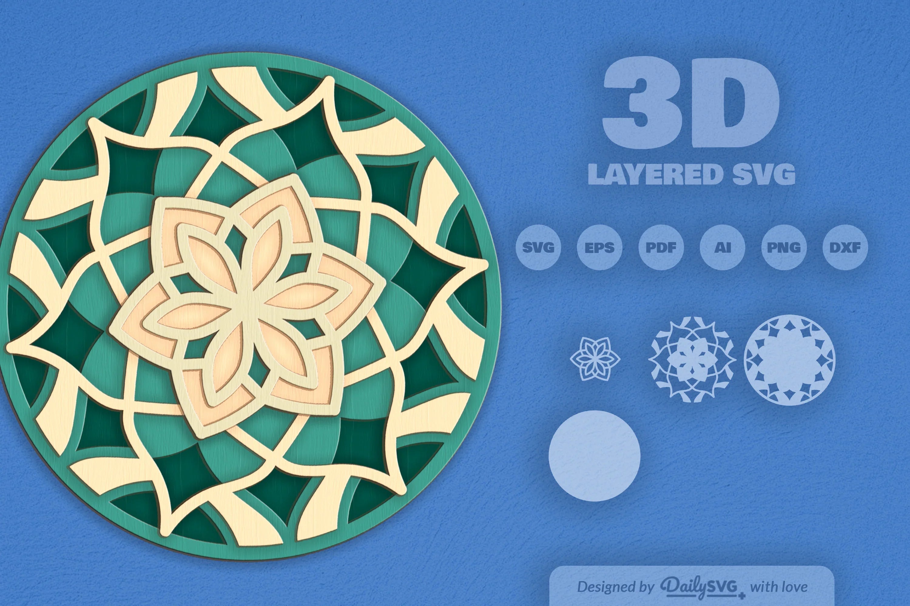 Mandala Flower Laser Cut SVG Bundle - CraftNest - Digital Crafting and Art