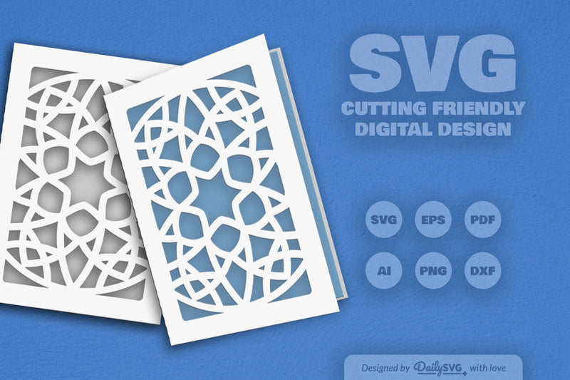 Mandala Greeting Card Papercut Clipart SVG Bundle - CraftNest - Digital Crafting and Art