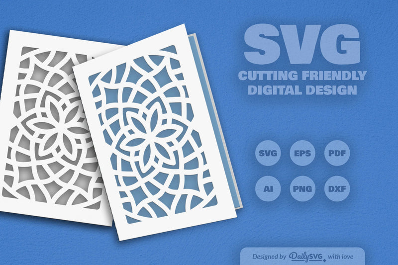 Mandala Greeting Card Papercut Clipart SVG Bundle - CraftNest - Digital Crafting and Art