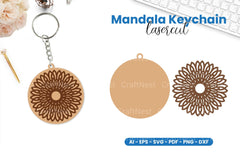 Mandala Keychain Lasercut SVG Bundle - CraftNest - Digital Crafting and Art