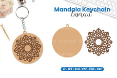 Mandala Keychain Lasercut SVG Bundle - CraftNest - Digital Crafting and Art