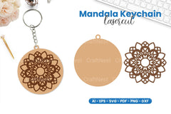 Mandala Keychain Lasercut SVG Bundle - CraftNest - Digital Crafting and Art