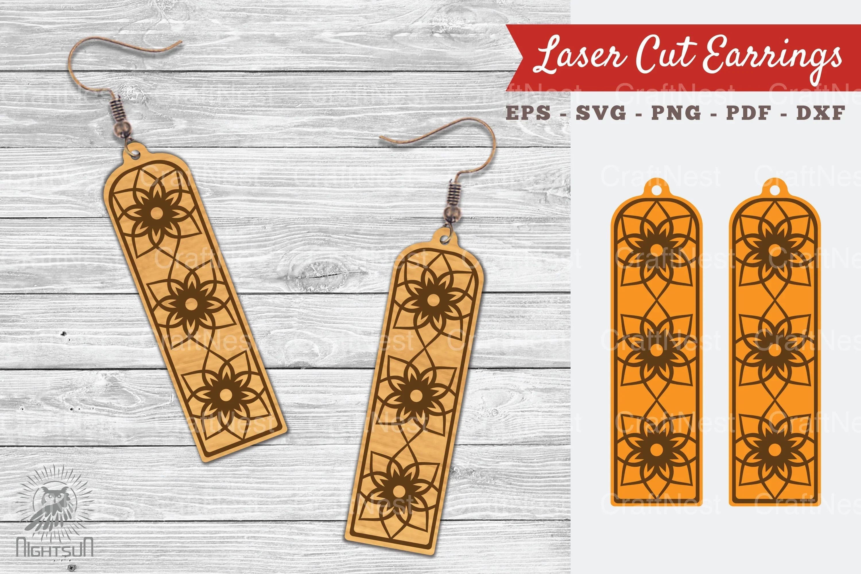 Mandala Laser Cut Earrings SVG Bundle - CraftNest - Digital Crafting and Art