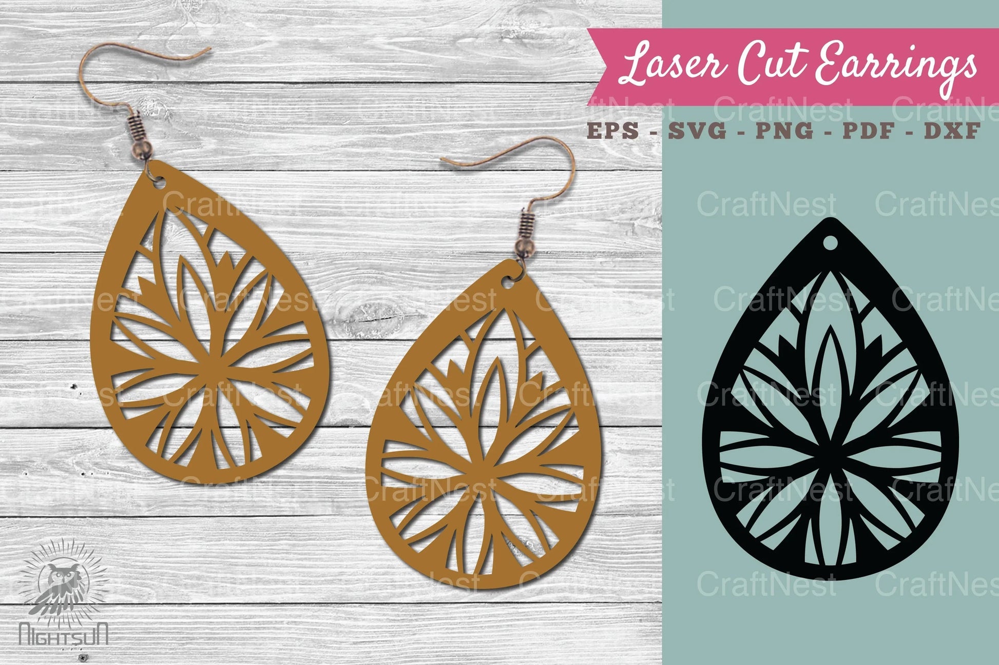 Mandala Laser Cut Earrings SVG Bundle - CraftNest - Digital Crafting and Art