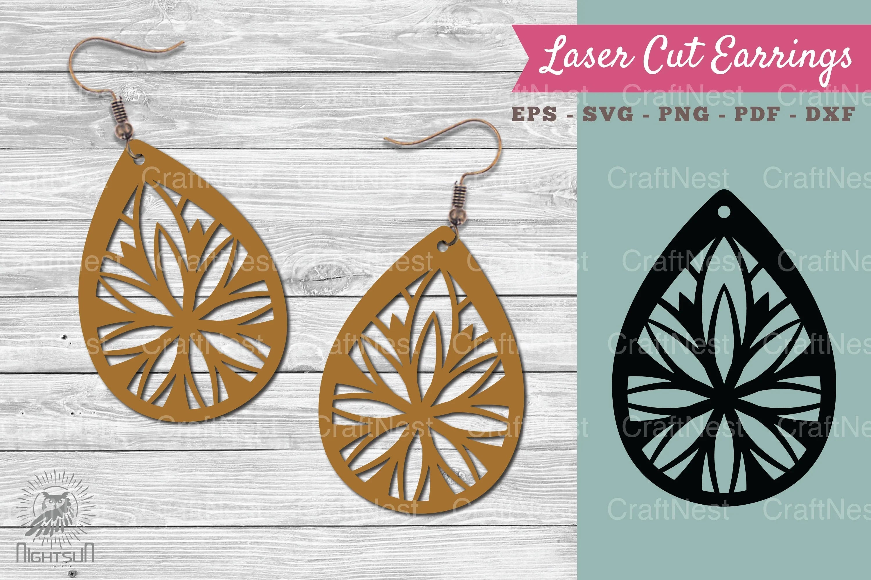 Mandala Laser Cut Earrings SVG Bundle - CraftNest - Digital Crafting and Art