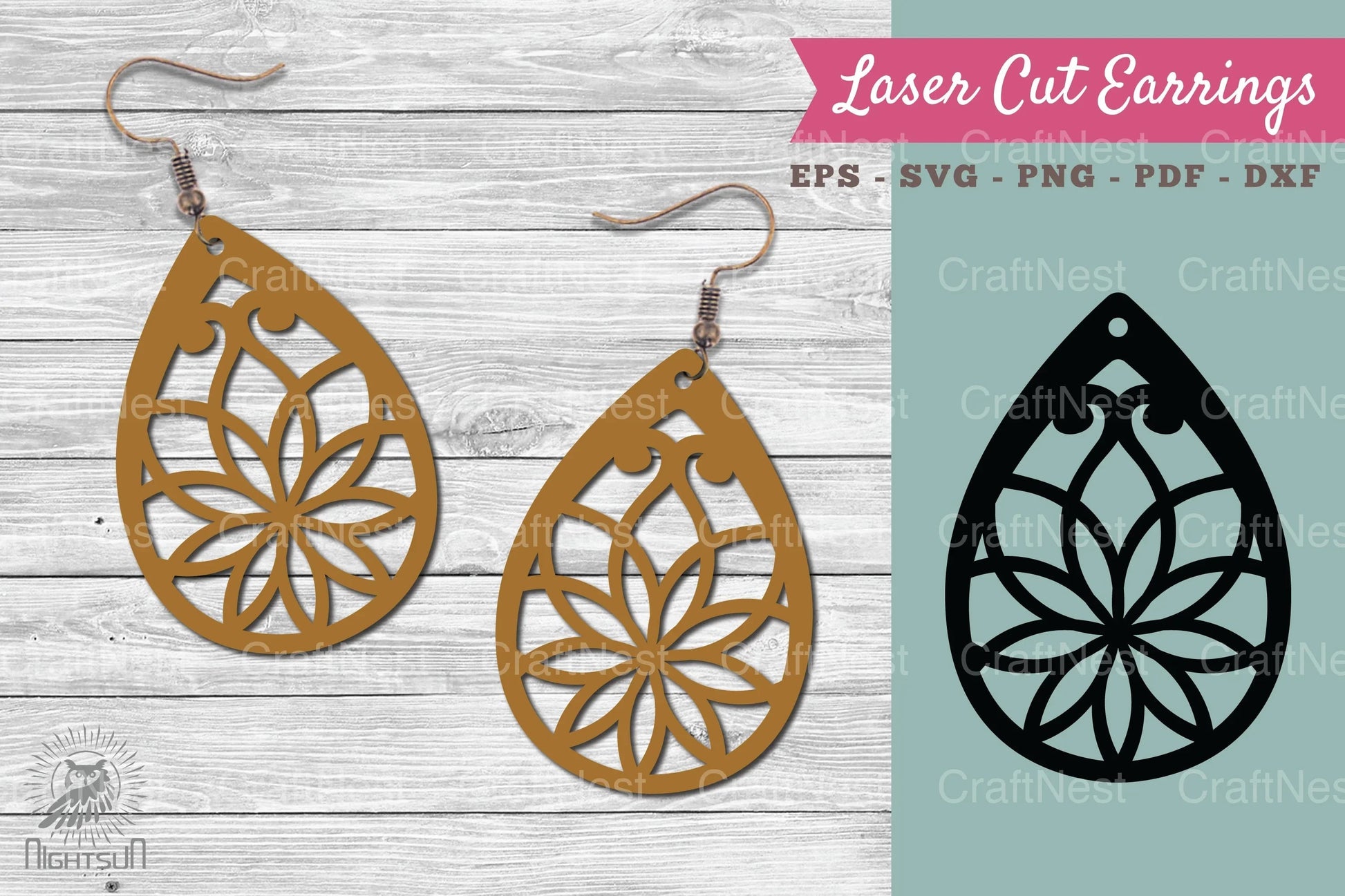 Mandala Laser Cut Earrings SVG Bundle - CraftNest - Digital Crafting and Art
