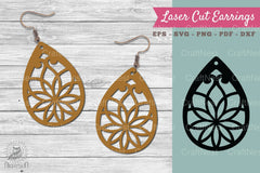 Mandala Laser Cut Earrings SVG Bundle - CraftNest - Digital Crafting and Art