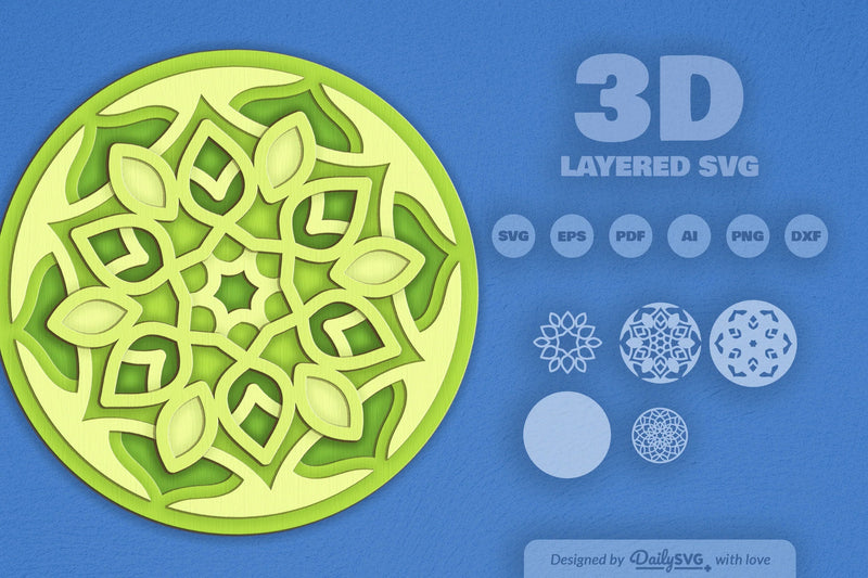 Mandala Leaves Laser Cut SVG Bundle - CraftNest - Digital Crafting and Art