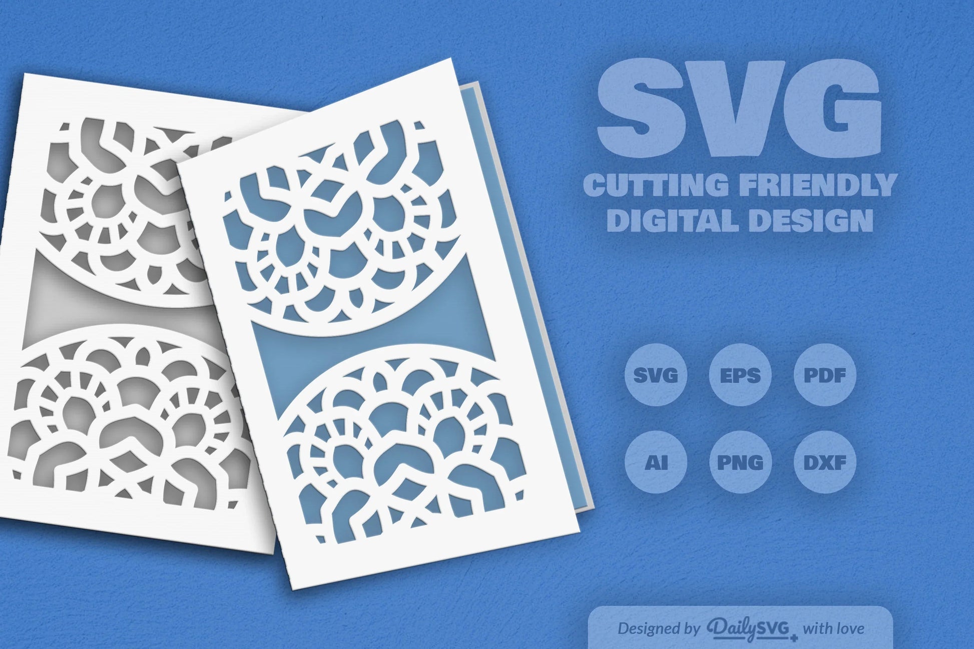 Daily Mandala Mirror Greeting Card Papercut Clipart - CraftNest - Digital Crafting and Art