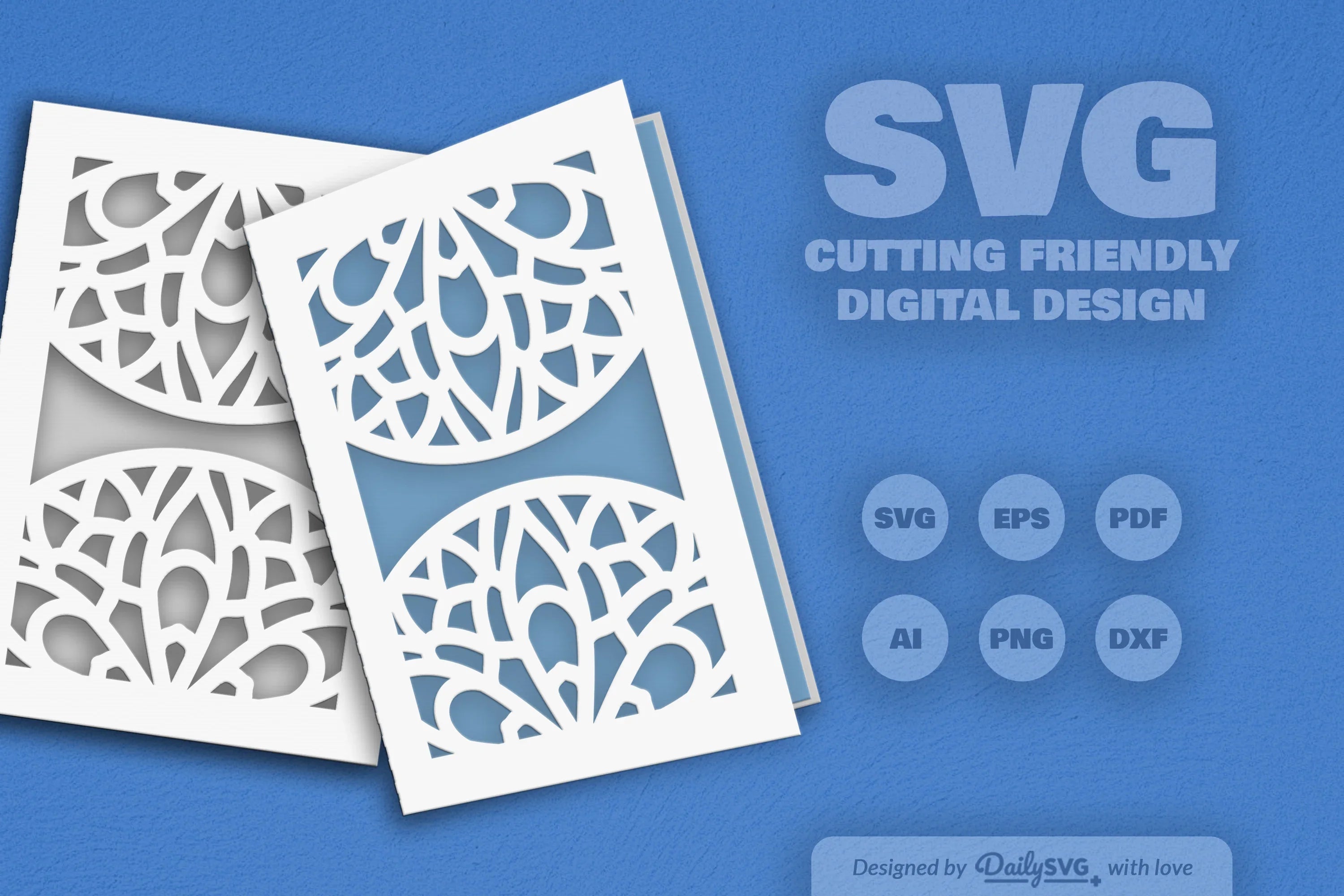 Daily Mandala Mirror Greeting Card Papercut Clipart - CraftNest - Digital Crafting and Art