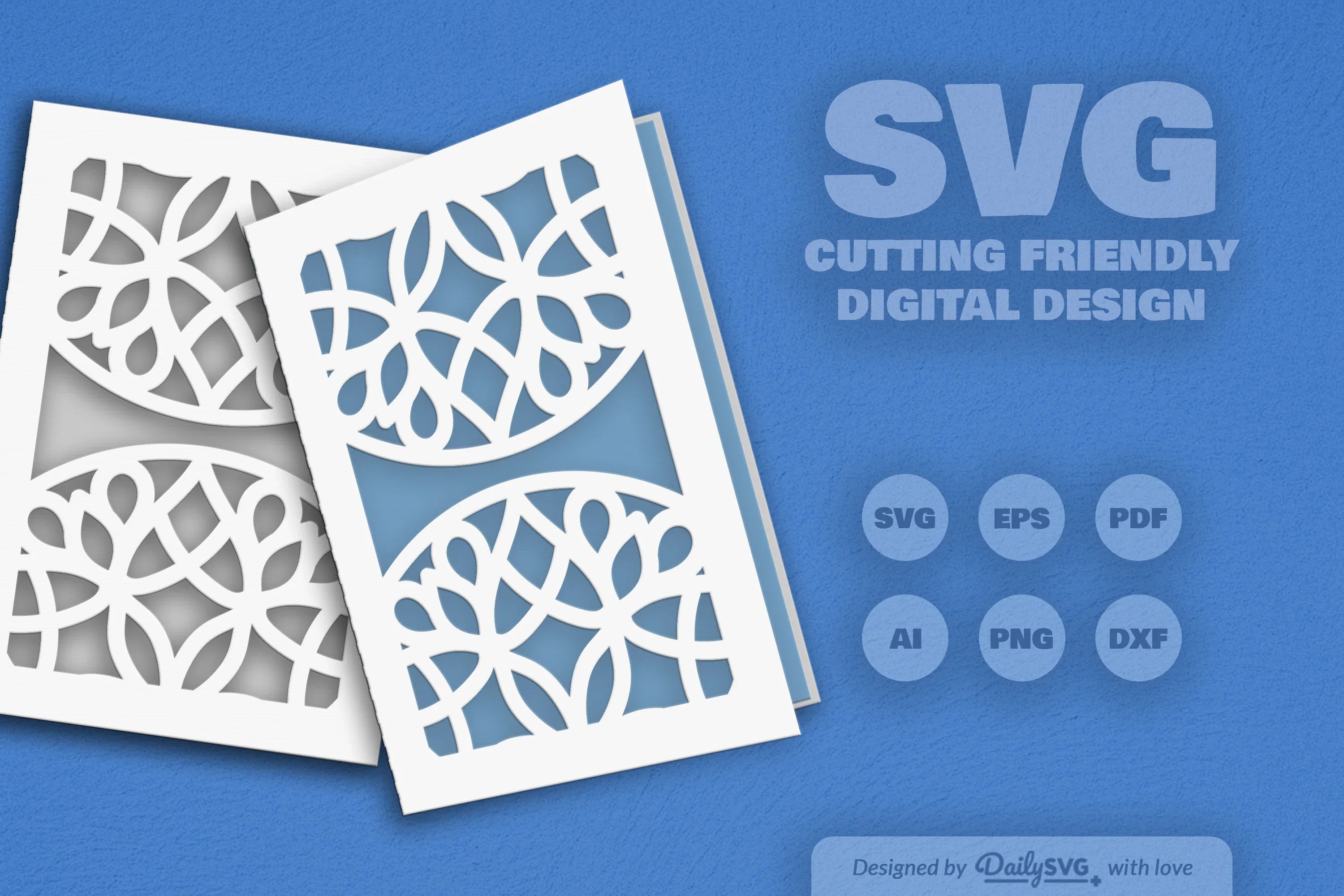 Daily Mandala Mirror Greeting Card Papercut Clipart - CraftNest - Digital Crafting and Art