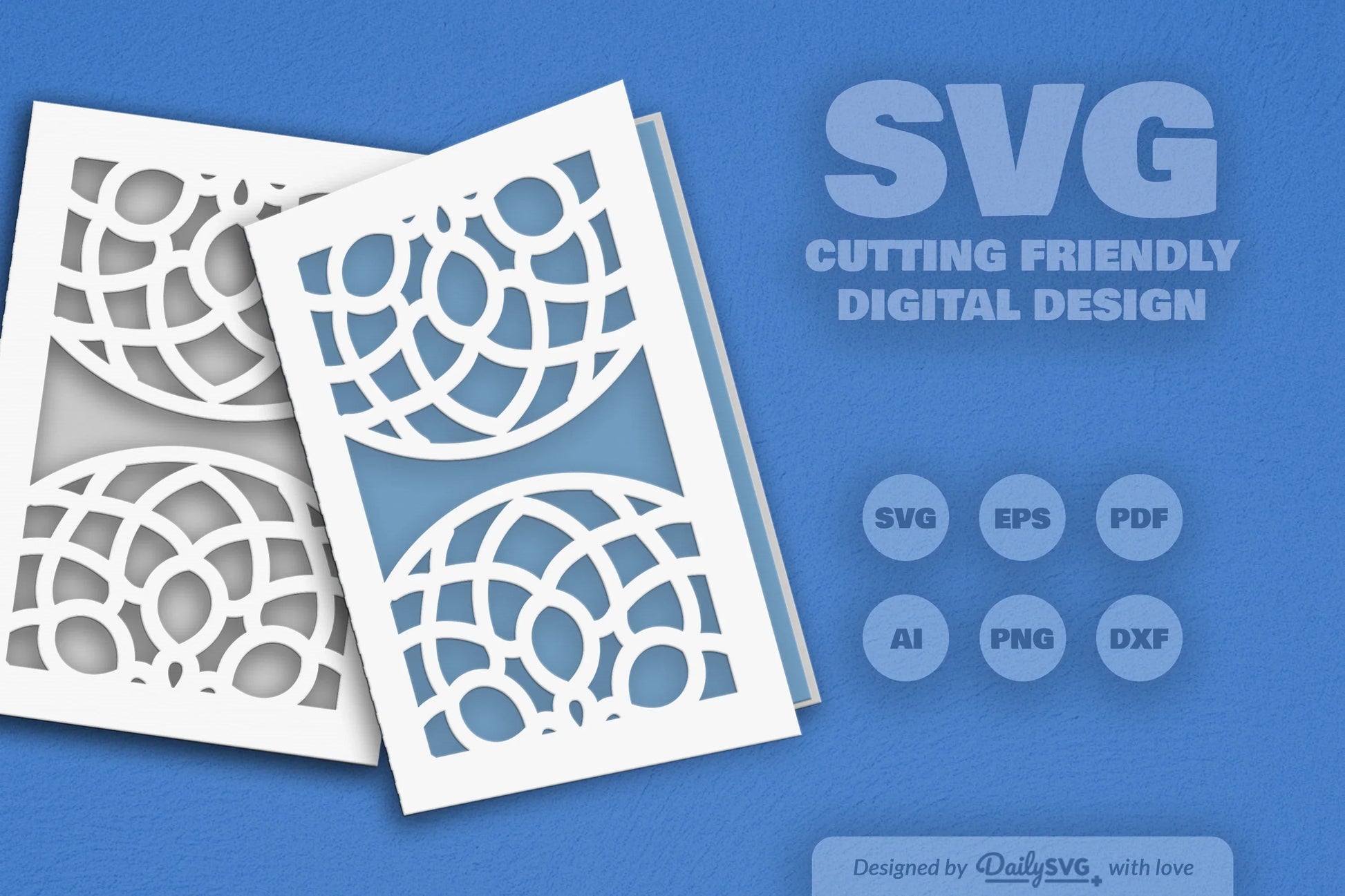 Daily Mandala Mirror Greeting Card Papercut Clipart - CraftNest - Digital Crafting and Art