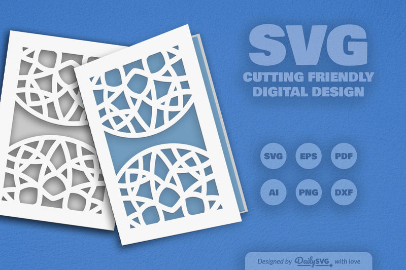 Daily Mandala Mirror Greeting Card Papercut Clipart - CraftNest - Digital Crafting and Art