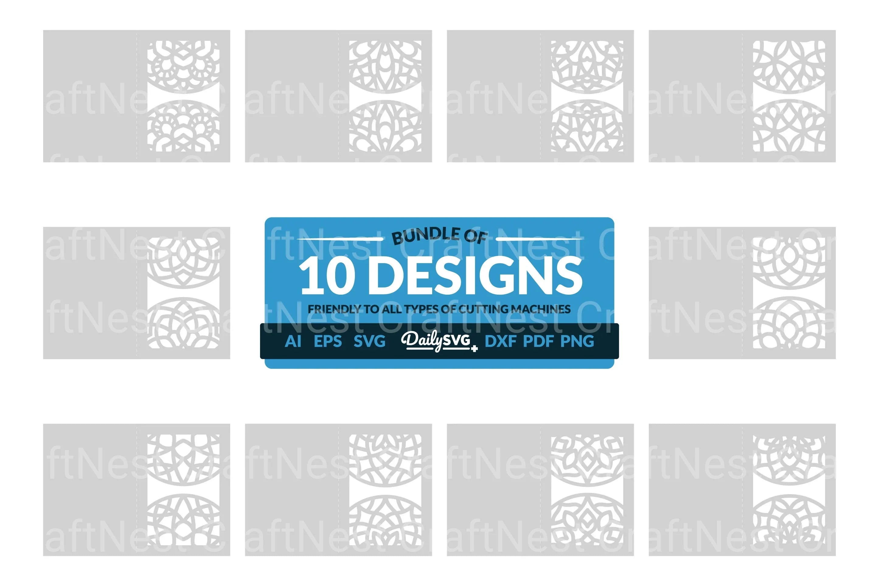 Daily Mandala Mirror Greeting Card Papercut Clipart