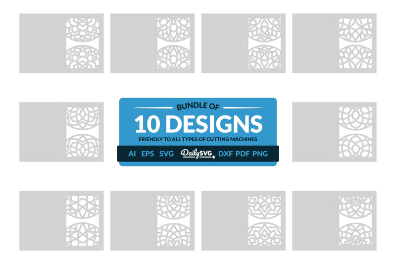 Daily Mandala Mirror Greeting Card Papercut Clipart - CraftNest - Digital Crafting and Art