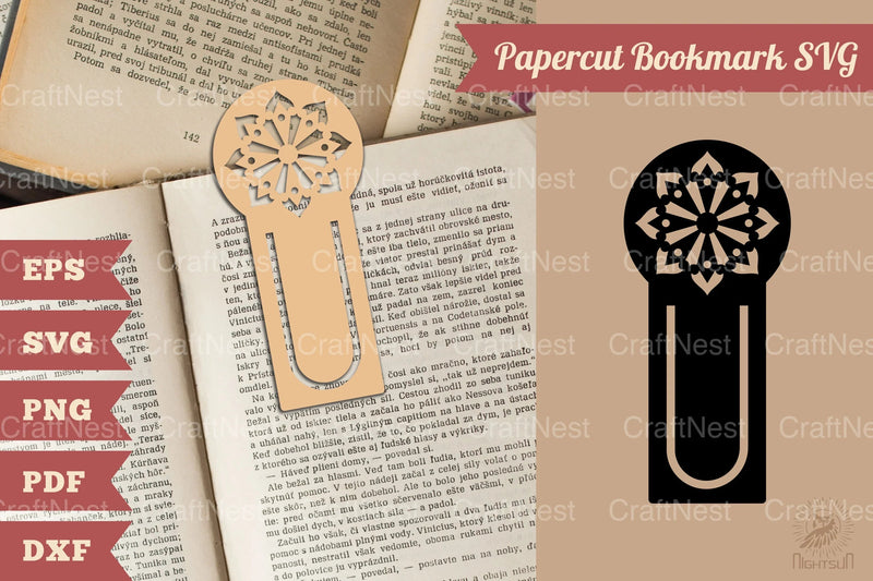 Mandala Papercut Bookmark SVG Bundle - CraftNest - Digital Crafting and Art