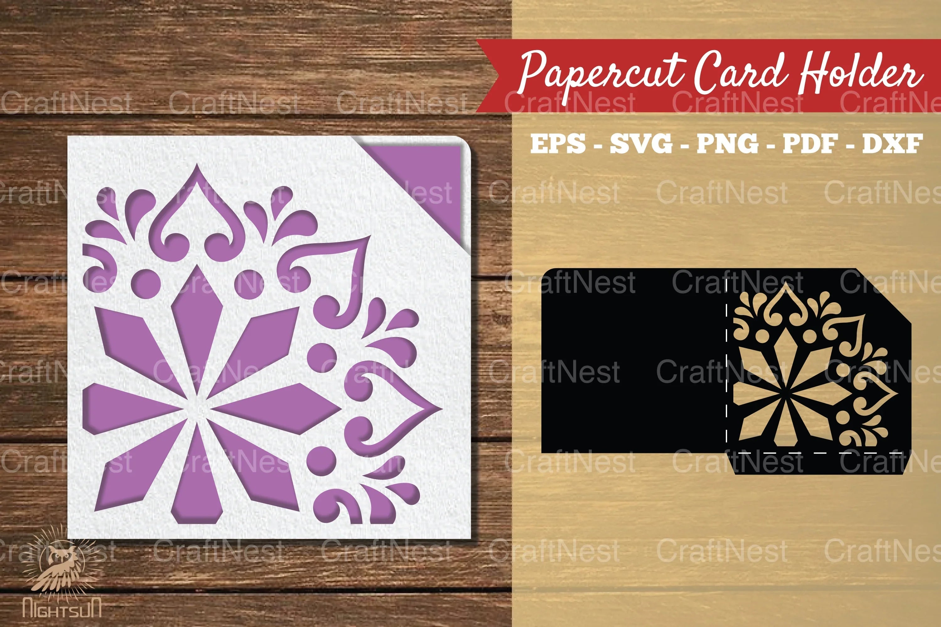Mandala Papercut Card Holder SVG Bundle - CraftNest - Digital Crafting and Art
