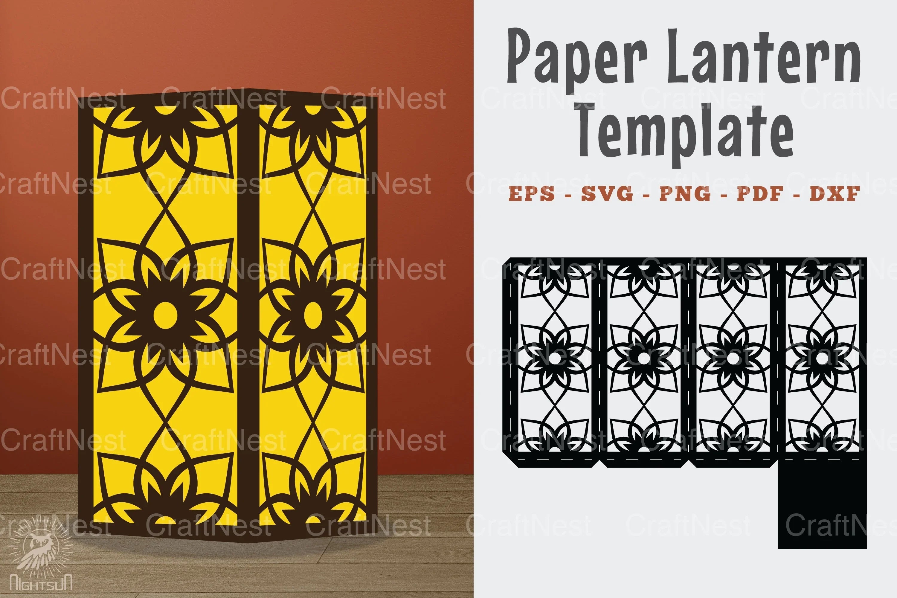 Mandala Papercut Lantern Template SVG Bundle - CraftNest - Digital Crafting and Art