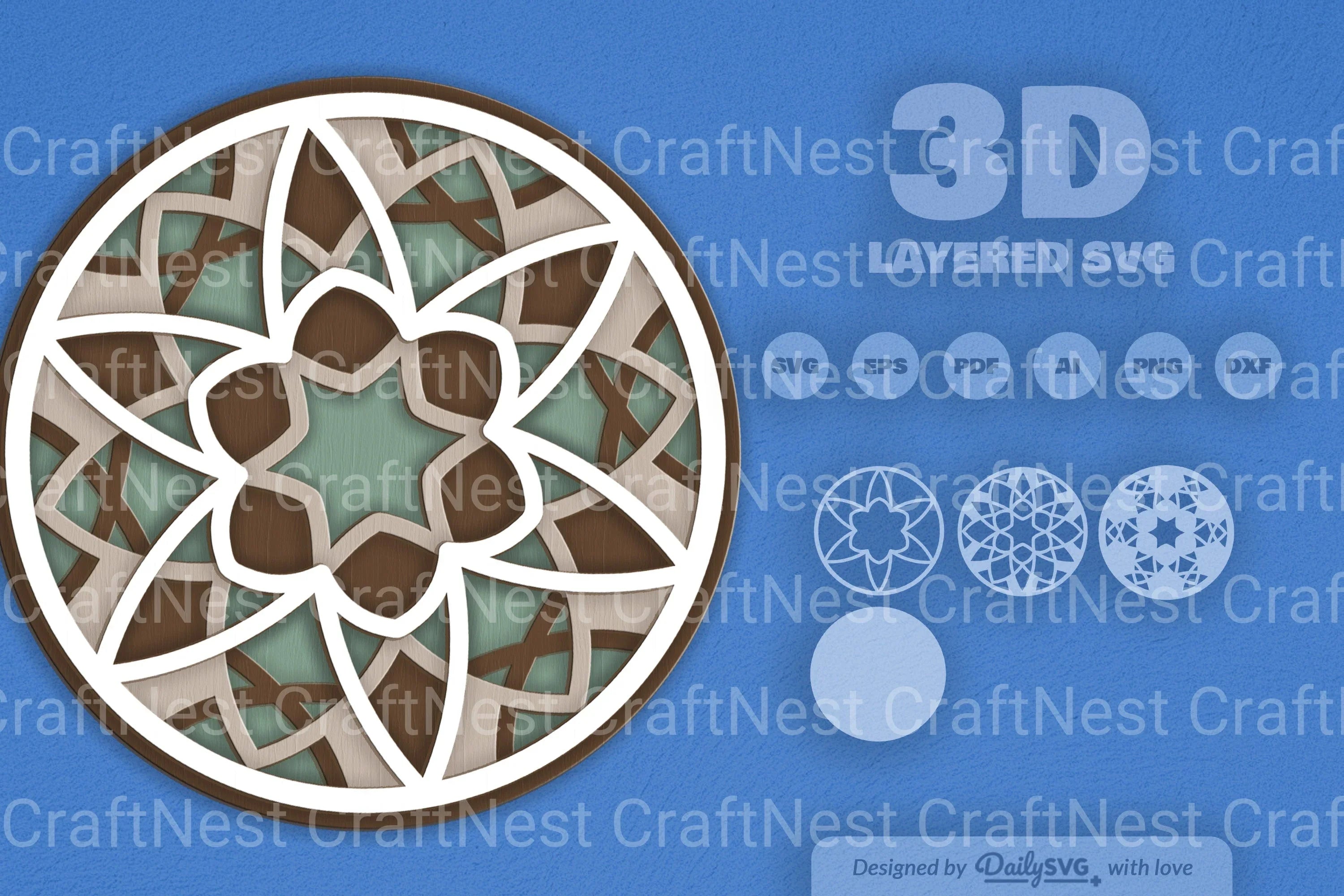Mandala Round Laser Cut SVG Bundle