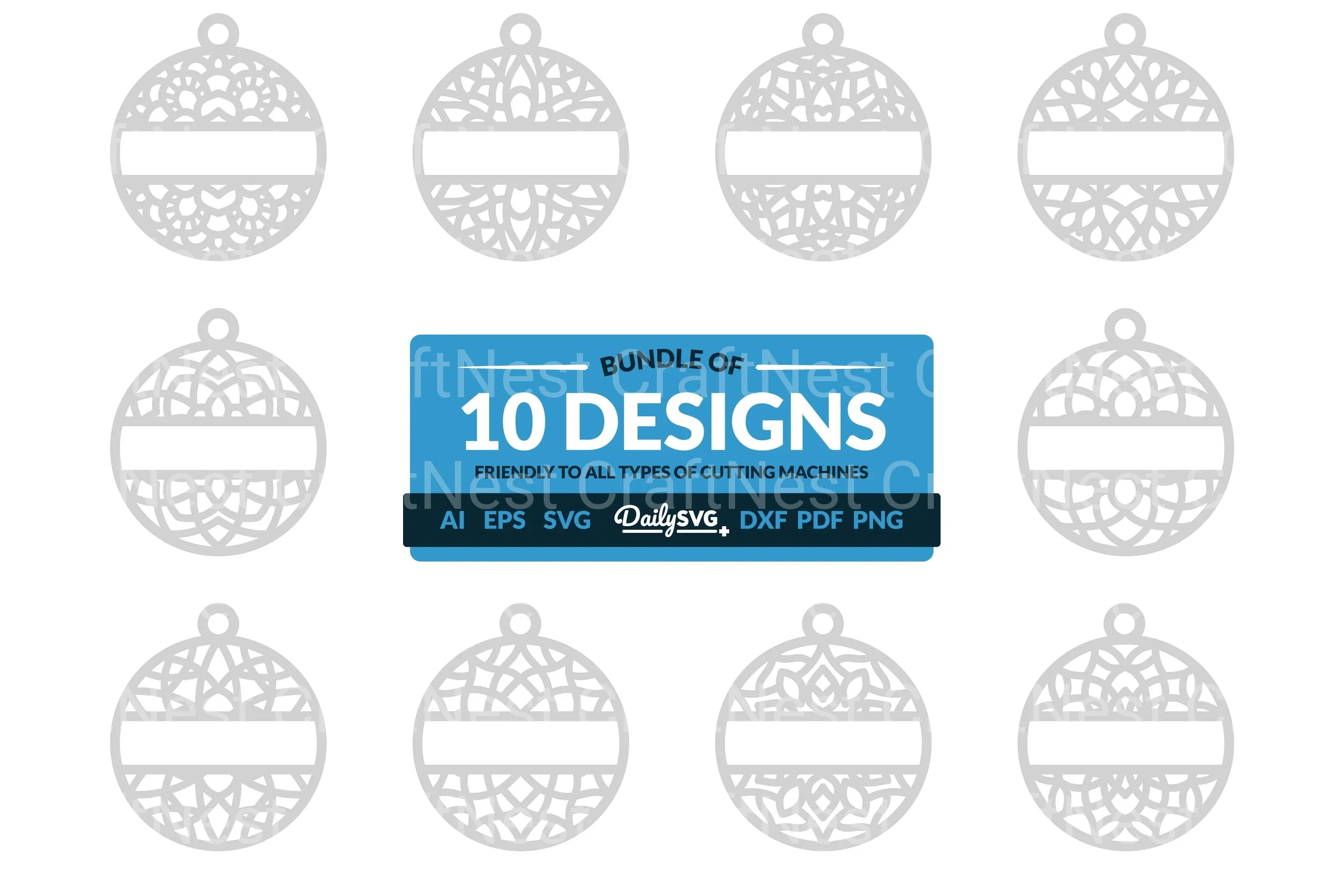 Daily Mandala Split Custom Clipart SVG Bundle