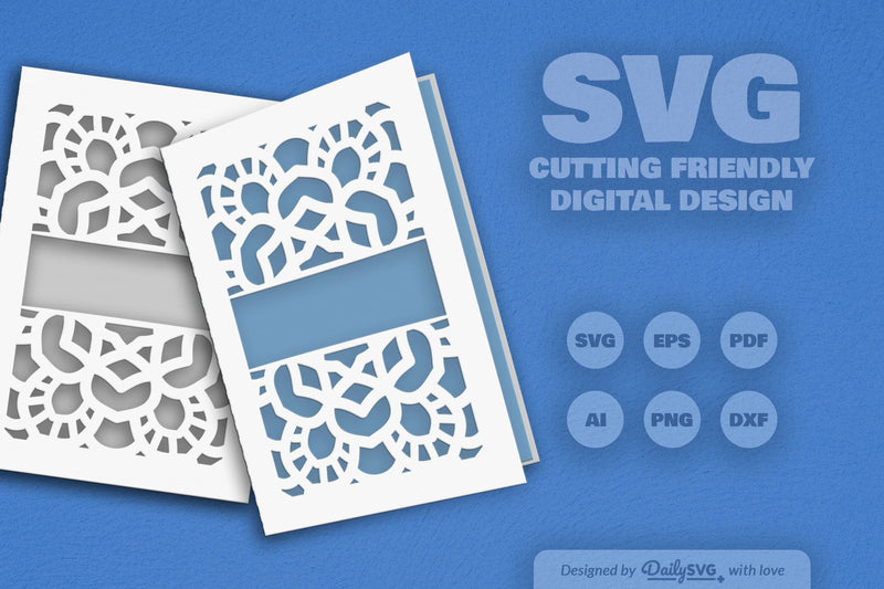Daily Mandala Split Greeting Card Papercut Clipart - CraftNest - Digital Crafting and Art