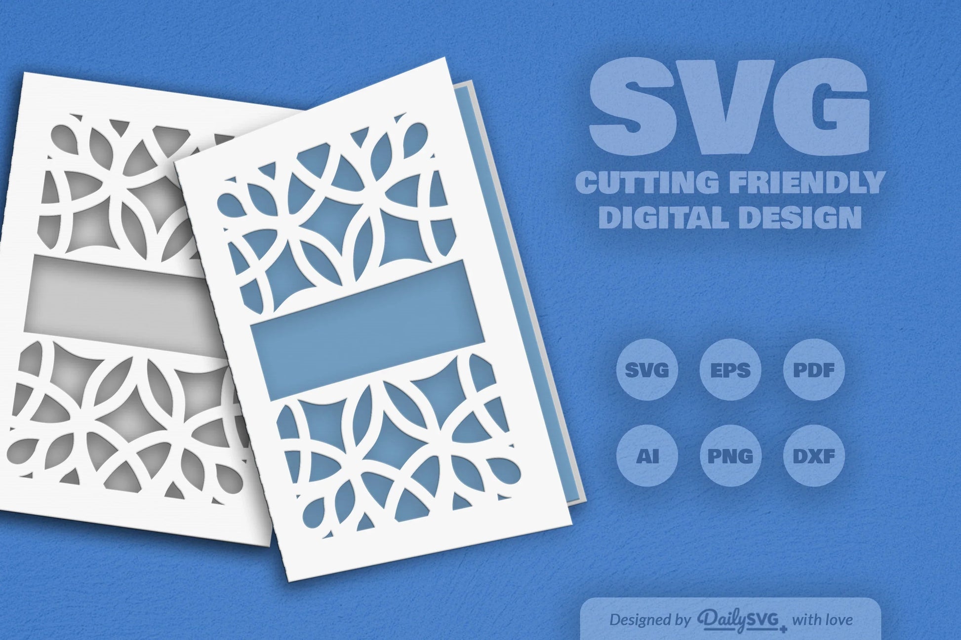 Daily Mandala Split Greeting Card Papercut Clipart - CraftNest - Digital Crafting and Art