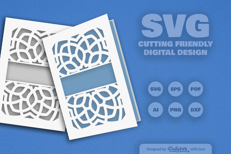 Daily Mandala Split Greeting Card Papercut Clipart - CraftNest - Digital Crafting and Art