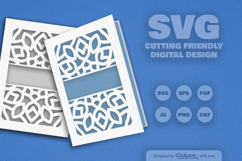 Daily Mandala Split Greeting Card Papercut Clipart - CraftNest - Digital Crafting and Art