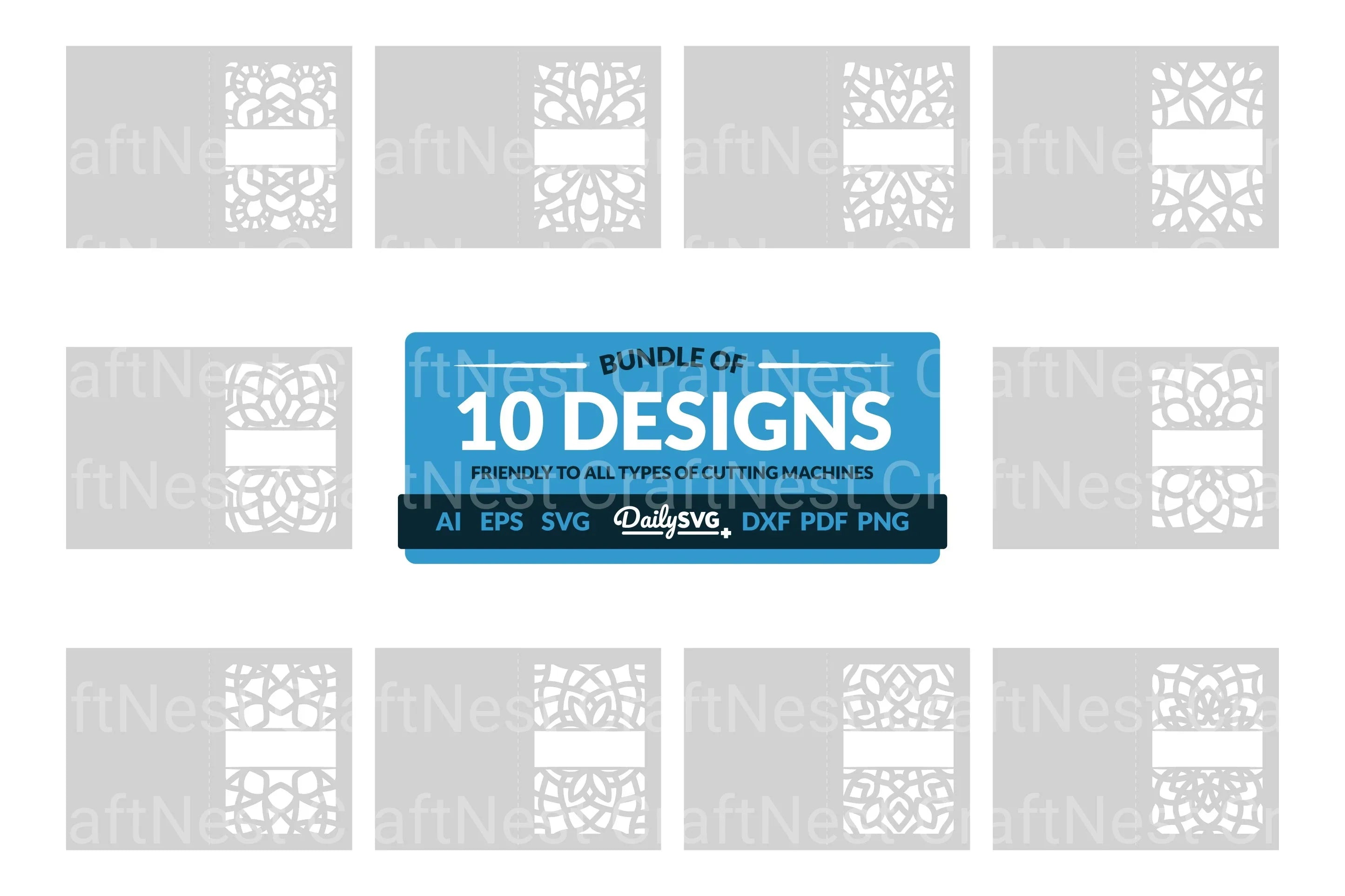 Daily Mandala Split Greeting Card Papercut Clipart