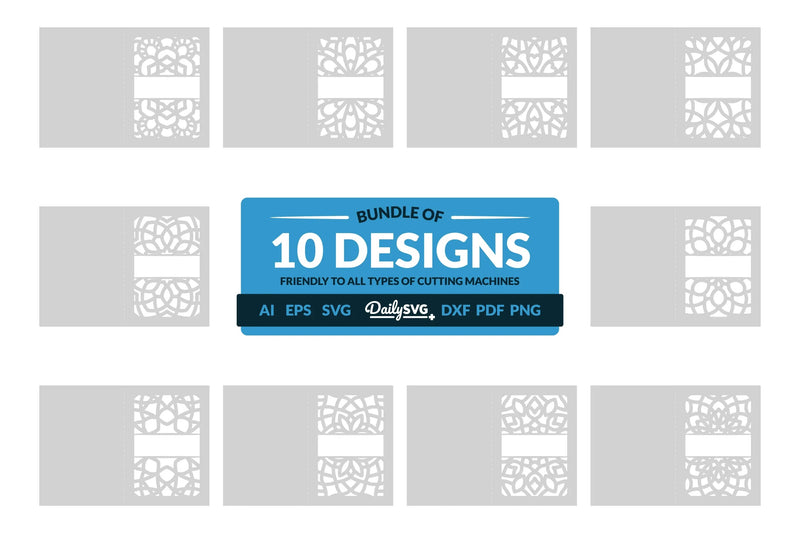 Daily Mandala Split Greeting Card Papercut Clipart - CraftNest - Digital Crafting and Art