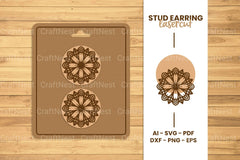 Mandala Stud Earring Lasercut SVG Bundle - CraftNest - Digital Crafting and Art