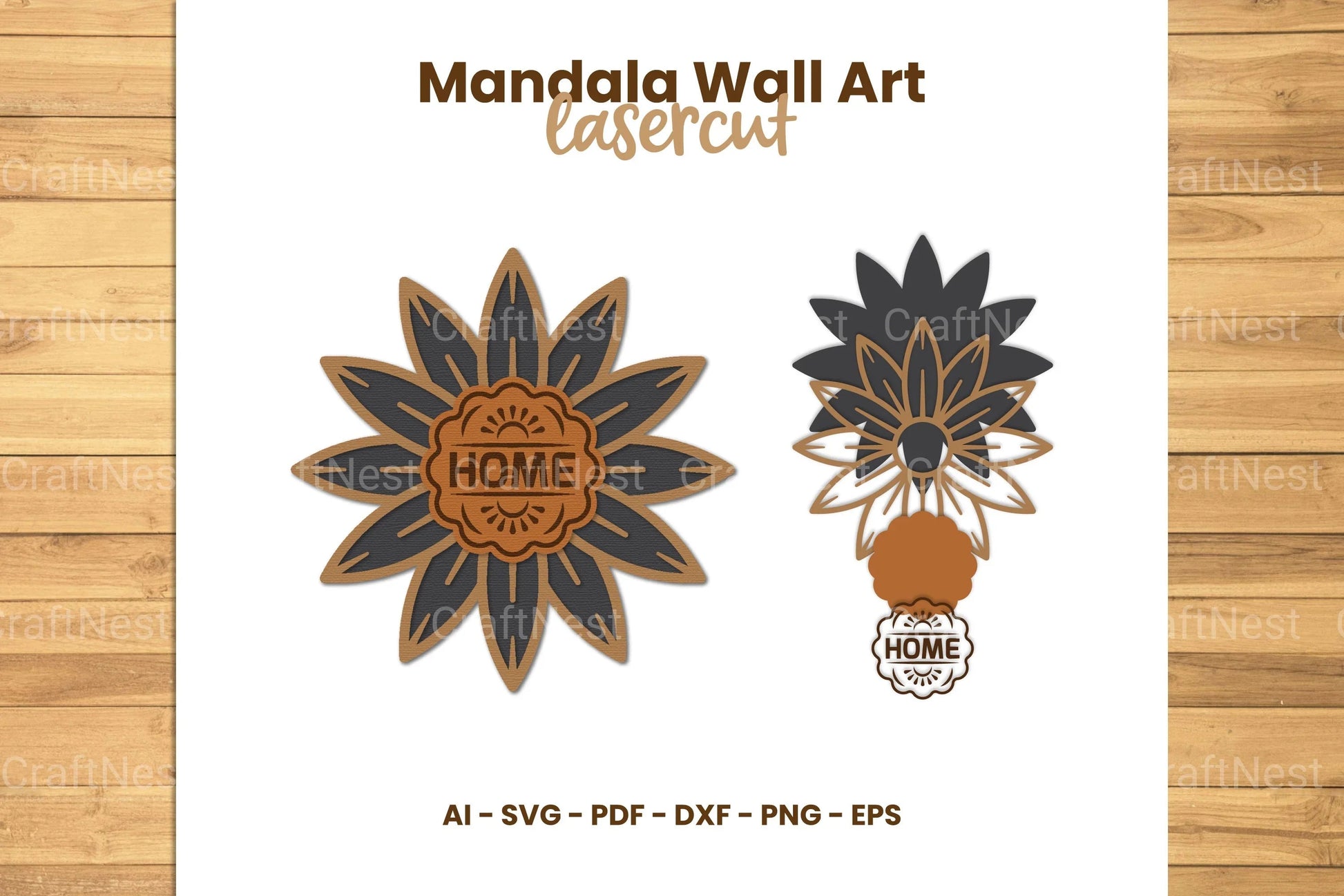 Mandala Wall Art Lasercut SVG Bundle - CraftNest - Digital Crafting and Art