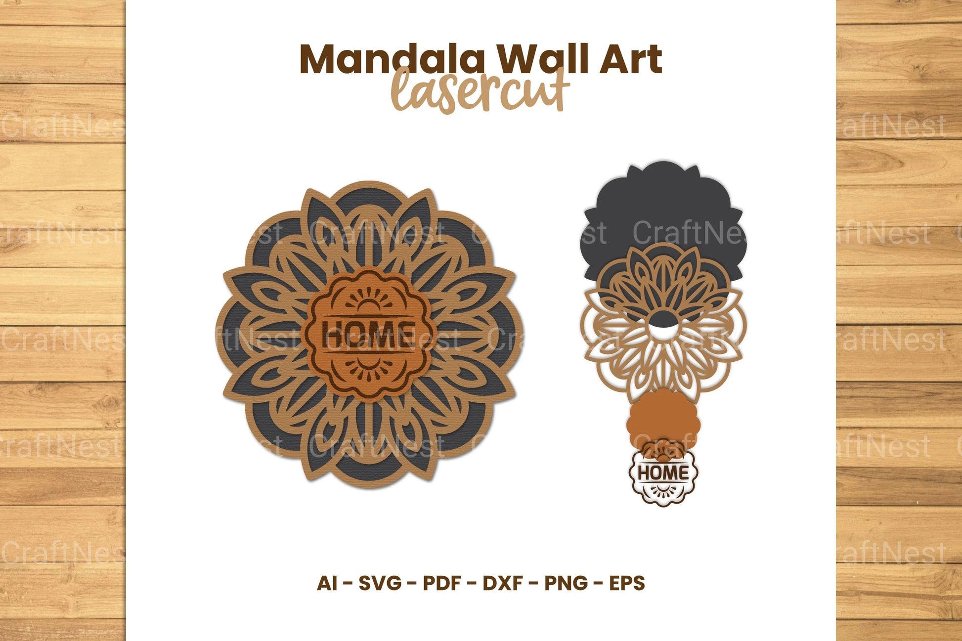 Mandala Wall Art Lasercut SVG Bundle - CraftNest - Digital Crafting and Art