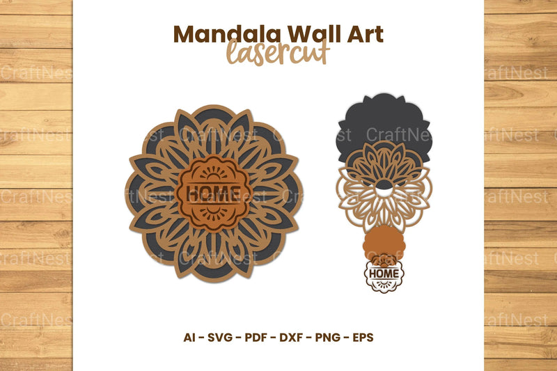 Mandala Wall Art Lasercut SVG Bundle - CraftNest - Digital Crafting and Art
