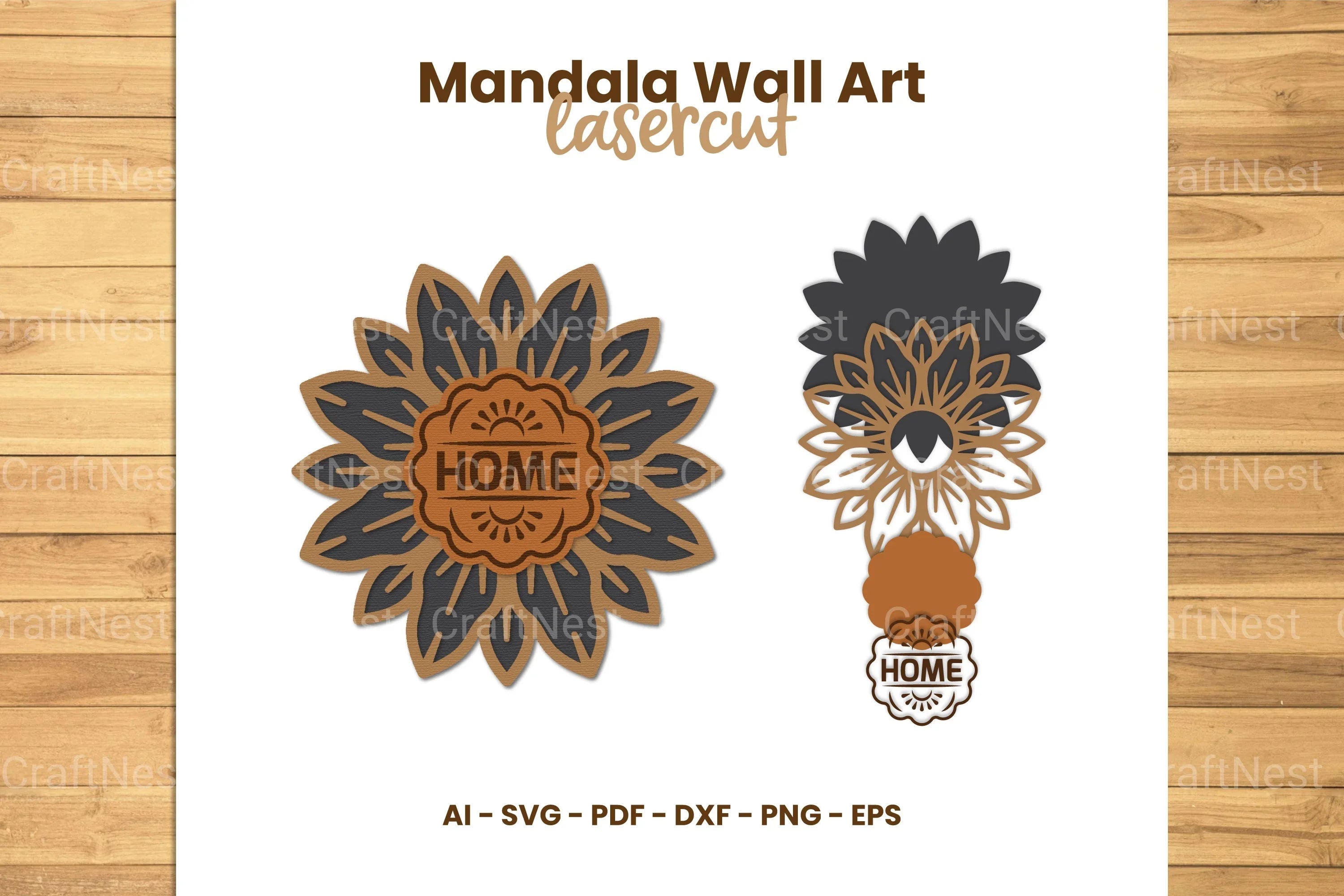 Mandala Wall Art Lasercut SVG Bundle - CraftNest - Digital Crafting and Art