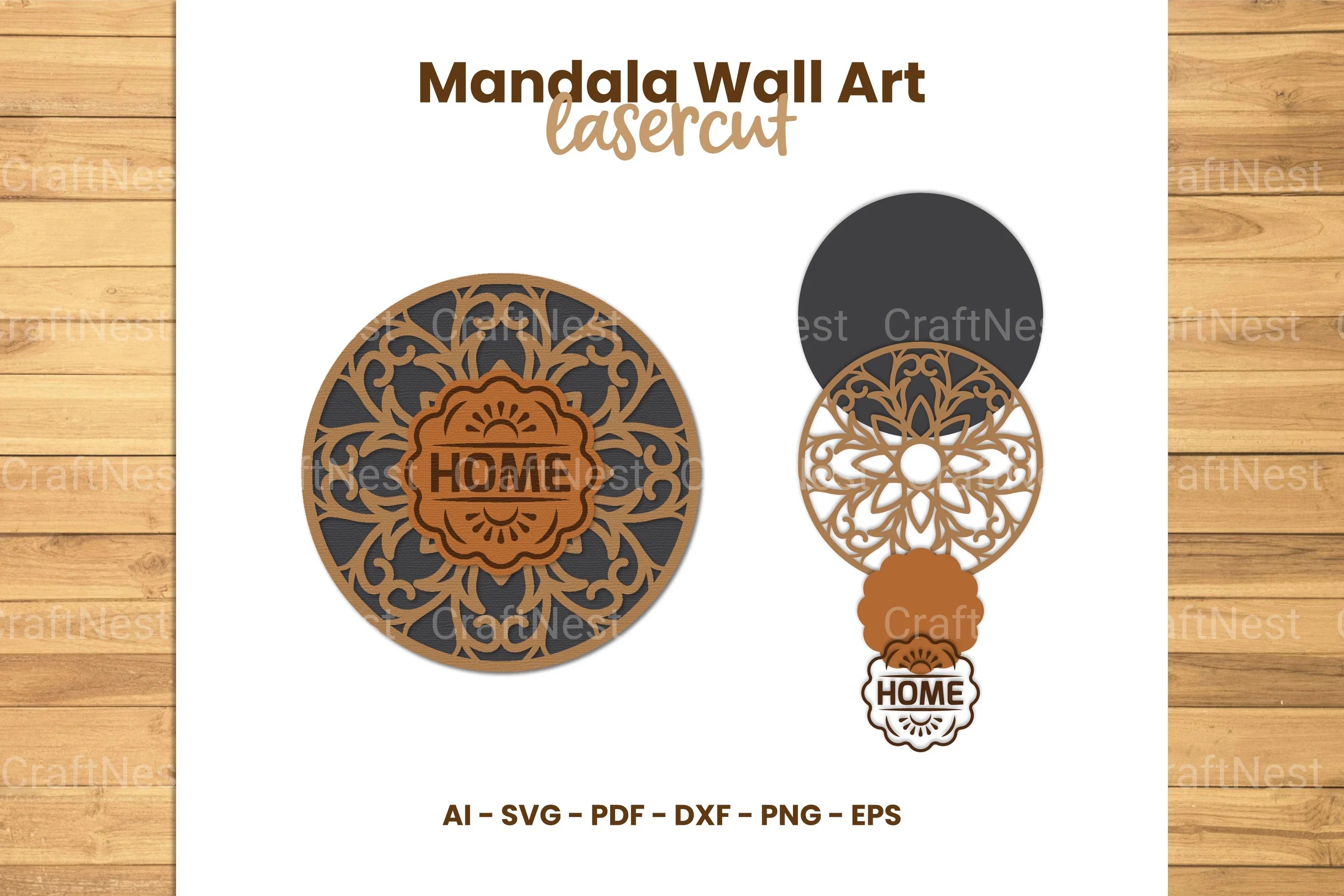 Mandala Wall Art Lasercut SVG Bundle - CraftNest - Digital Crafting and Art