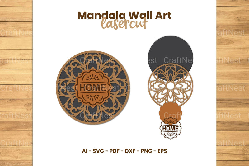 Mandala Wall Art Lasercut SVG Bundle - CraftNest - Digital Crafting and Art