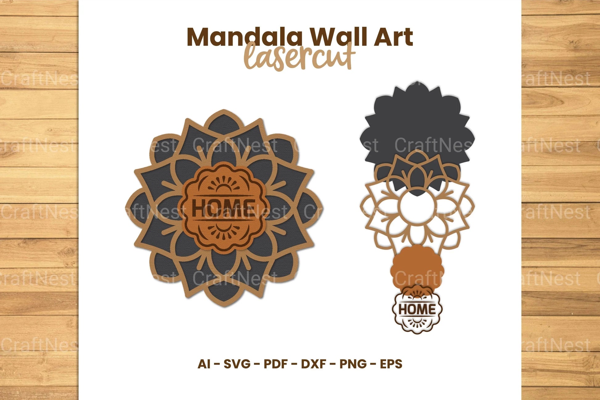 Mandala Wall Art Lasercut SVG Bundle - CraftNest - Digital Crafting and Art