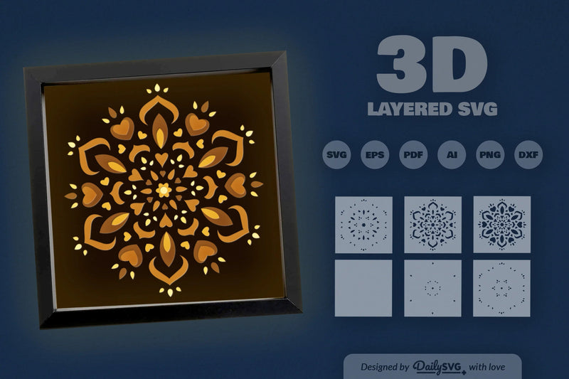 Mandala Winter Papercut SVG Bundle - CraftNest - Digital Crafting and Art