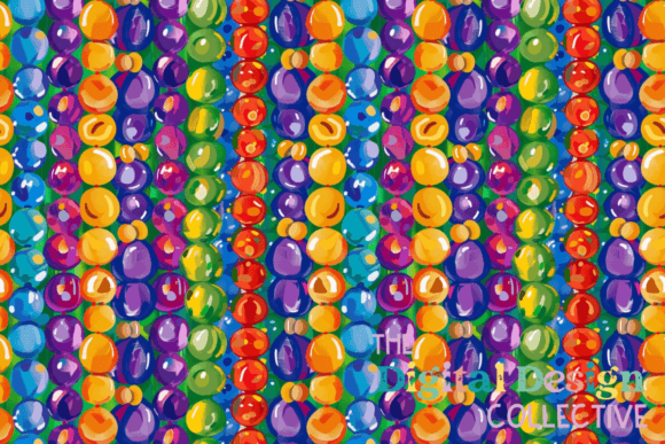 Mardi Gras Beads Seamless Digital Paper - CraftNest - Digital Crafting and Art